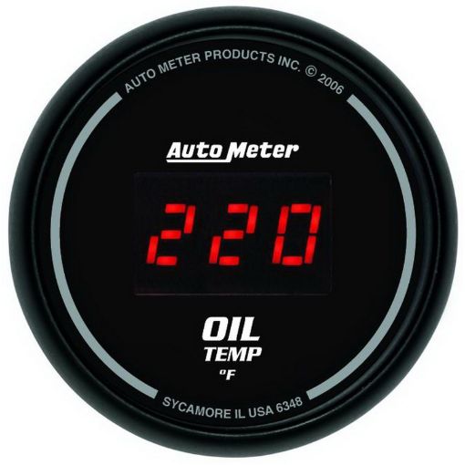 Picture of Autometer Black 0 - 400F Digital Oil Temp Gauge