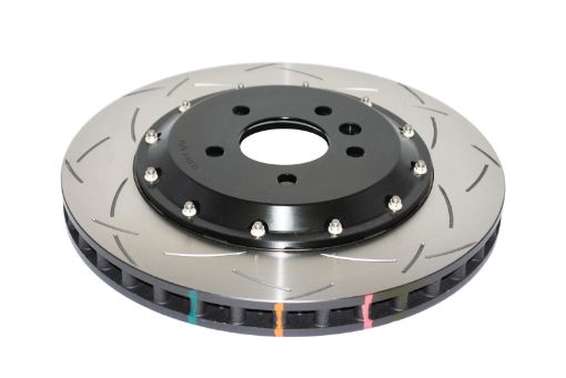 Picture of DBA 09 - 15 Lotus Evora F Front Slotted 5000 Series 2 Piece Rotor Assembled w Black Hat