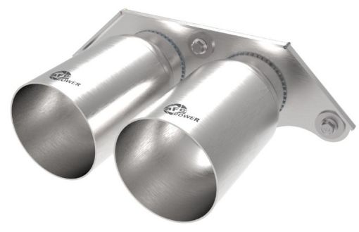 Picture of aFe Power Mach Force Xp 4in 304 SS Bolt - On Exhaust Tips Brushed 14 - 19 Porsche 911 GT3 3.8L4.0L