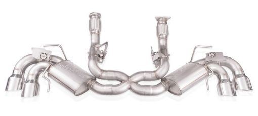Picture of Stainless Works 20 - 21 Chevrolet Corvette C8 6.2L Redline Cat - Back Exhaust w Polished Tips