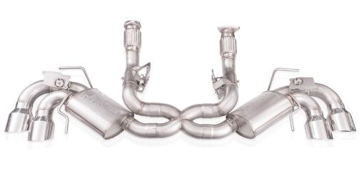 Picture of Stainless Works 20 - 21 Chevrolet Corvette C8 6.2L Legend Cat - Back Exhaust w Polished Tips