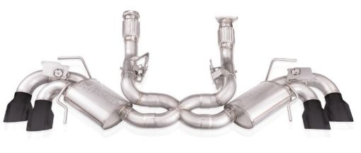 Picture of Stainless Works 20 - 21 Chevrolet Corvette C8 6.2L Legend Cat - Back Exhaust w Matte Black Tips