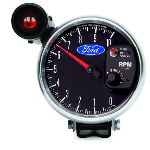Picture of Autometer Ford 5in. 10K RPM Pedestal w Ext. Shift - Lite Tachometer Gauge