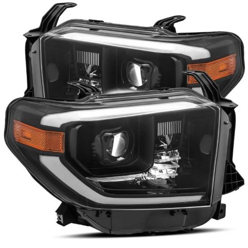 Picture of AlphaRex 14 - 20 Toyota Tundra LUXX LED Proj Headlights Plank Style Alpha Black wActiv LightDRL