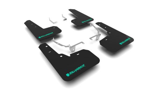 Picture of Rally Armor 13 - 17 Subaru Crosstrek XV Black UR Mud Flap wTeal Altered Font Logo