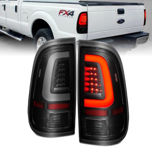 Picture of ANZO 2008 - 2016 Ford F - 250 LED Tail w Lights Bar Black Housing Smoke Lens