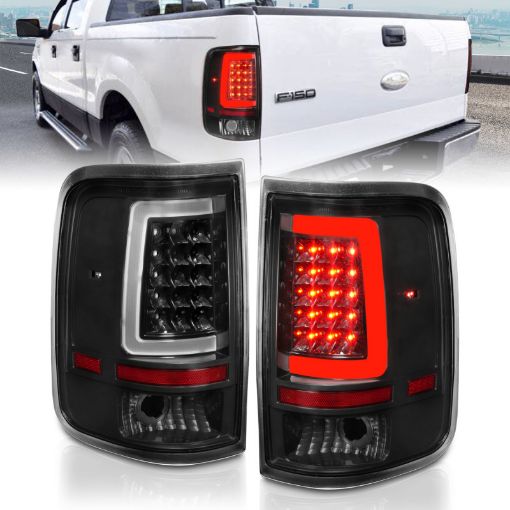 Picture of ANZO 2004 - 2006 Ford F - 150 LED Tail Lights w Light Bar Black Housing Clear Lens