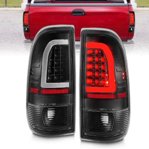 Picture of ANZO 1997 - 2003 Ford F - 150 LED Tail Lights w Light Bar Black Housing Clear Lens