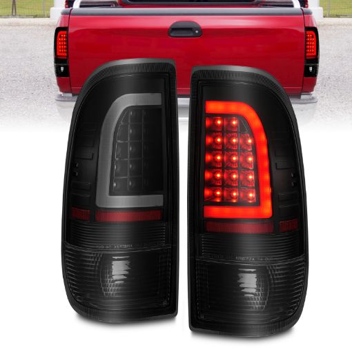 Picture of ANZO 1997 - 2003 Ford F - 150 LED Tail Lights w Light Bar Black Housing Smoke Lens