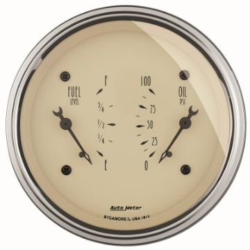 Picture of AutoMeter Antique Beige OilFuel Dual Gauge