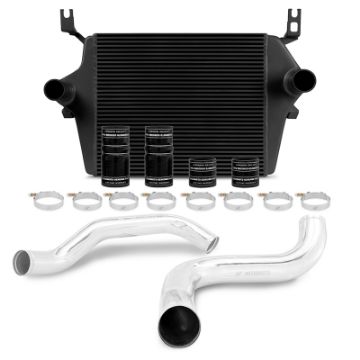 Picture of Mishimoto 99 - 03 Ford 7.3L Powerstroke PSD Black Intercooler Kit w Polished Pipes