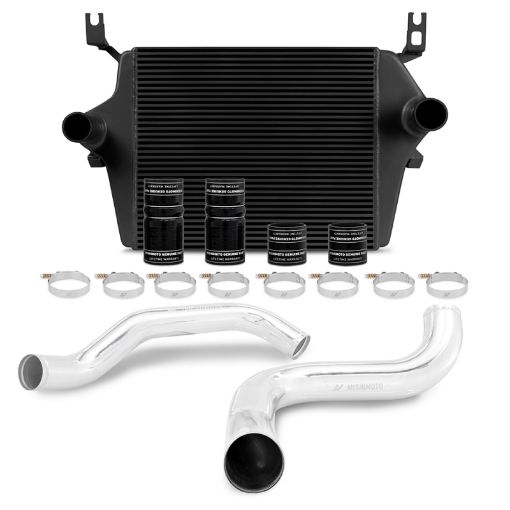 Picture of Mishimoto 99 - 03 Ford 7.3L Powerstroke PSD Black Intercooler Kit w Polished Pipes