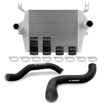 Picture of Mishimoto 99 - 03 Ford 7.3L Powerstroke PSD Silver Intercooler Kit w Black Pipes
