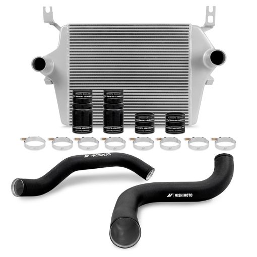 Picture of Mishimoto 99 - 03 Ford 7.3L Powerstroke PSD Silver Intercooler Kit w Black Pipes