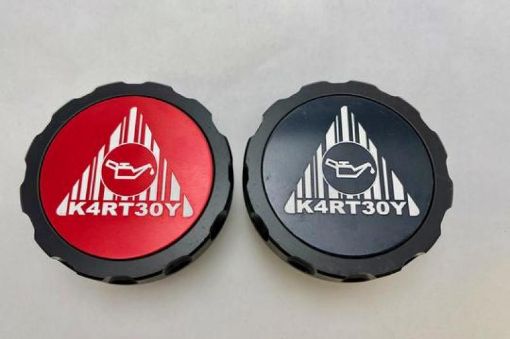 Picture of Kartboy Subaru Oil Cap V2 - Anodized Aluminum Center wLaser Engraved Kartboy Nuke Logo