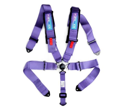Picture of NRG SFI 16.1 5Pt 3 Inch Seat Belt Harness with Pads Cam Lock - Purple