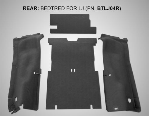 Picture of BedRug 03 - 06 Jeep LJ Unlimited Rear 4pc BedTred Cargo Kit (Incl Tailgate Tub Liner)