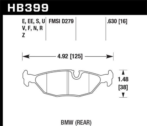Picture of Hawk 84 - 491 BMW 325 (E30) HPS 5.0 Street Brake Pads - Rear