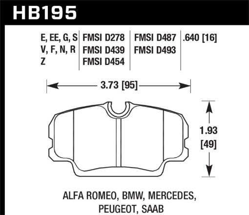 Picture of Hawk 84 - 491 BMW 325 (E30) HPS 5.0 Street Front Brake Pads