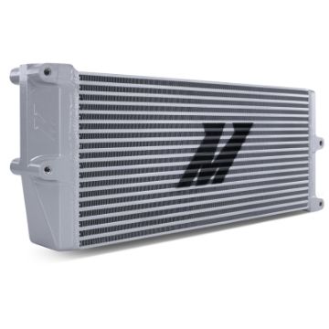 Picture of Mishimoto Heavy - Duty Oil Cooler - 17in. Opposite - Side Outlets - Silver