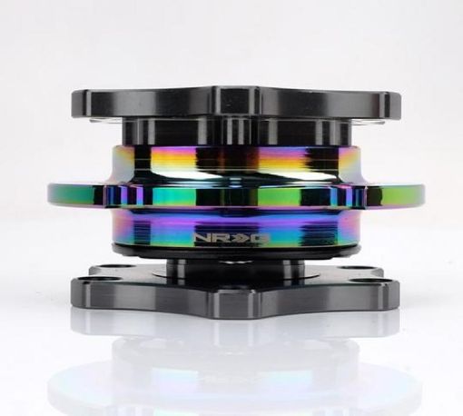 Picture of NRG Quick Release SFI SPEC 42.1 - Gun Metal Body Gold Shinny Ring