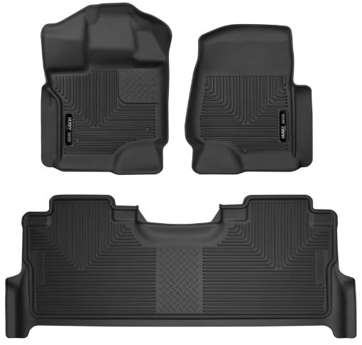 Picture of Husky Liners 2017 Ford F - 250 Super Duty Crew Cab X - Act Contour Black Front Rear Floor Liners