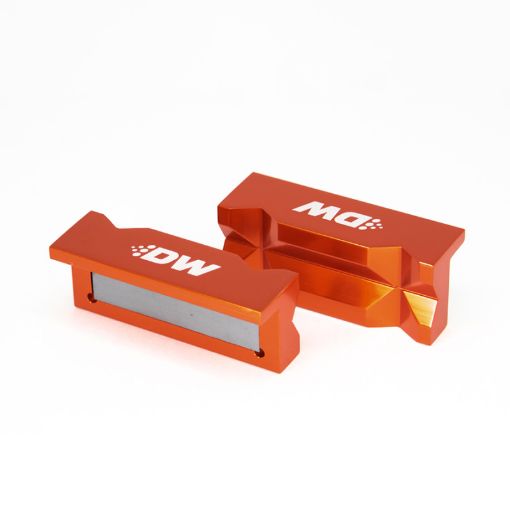 Picture of DeatschWerks 4in. Aluminum Soft Jaws w Magnet - Orange Anodized