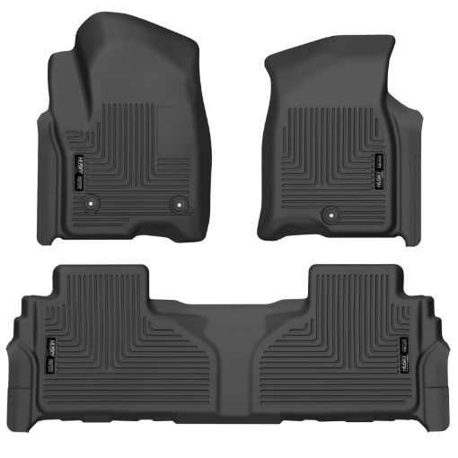 Picture of Husky Liners 21 - 23 SuburbanTahoeYukonYukon XL Weatherbeater Front 2nd Seat Floor Liners - Black