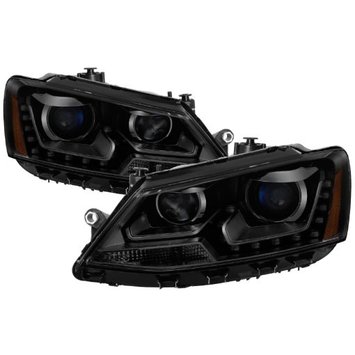 Picture of xTune Volkswagen Jetta 11 - 14 DRL Projector Headlights - Black Smoked PRO - JH - VJ11 - DRL - BSM