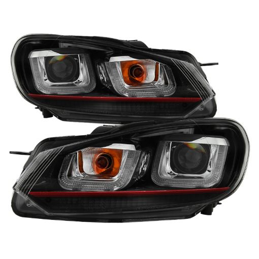 Picture of Spyder Volkswagen Golf GTI 10 - 13 Version 3 Projector Headlights - Black PRO - YD - VG10V3R - DRL - BK