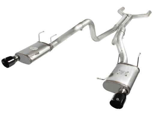 Picture of aFe MACHForce XP Cat - Back Exhaust 3in SS w Black Tips 11 - 14 Ford Mustang GT V8 5.0L