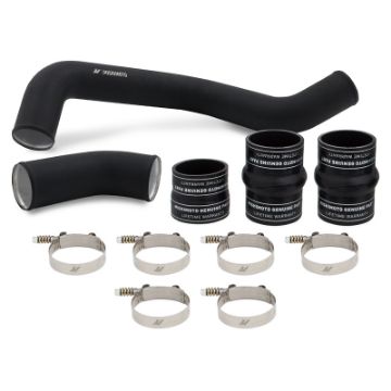 Picture of Mishimoto 17 - 19 GM 6.6L L5P Hot - Side Pipe and Boot Kit Wrinkle Black