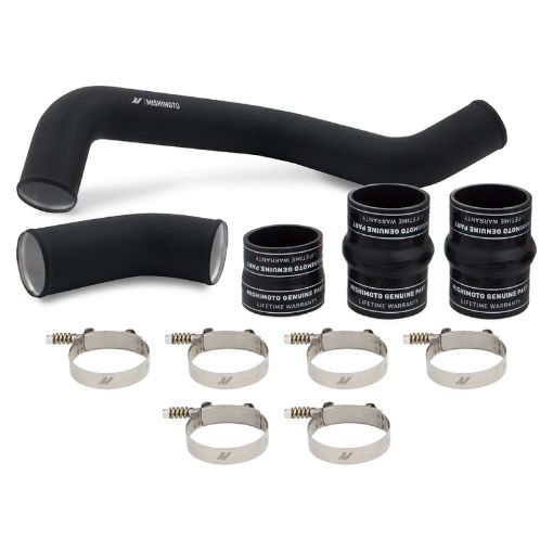 Picture of Mishimoto 17 - 19 GM 6.6L L5P Hot - Side Pipe and Boot Kit Wrinkle Black