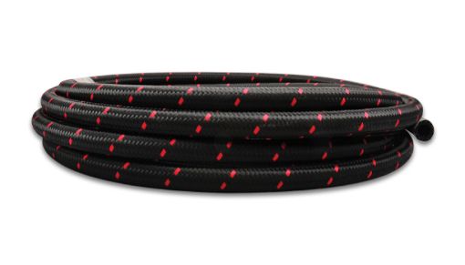 Picture of Vibrant - 6 AN Two - Tone BlackRed Nylon Braided Flex Hose E85 Friendly (20ft Roll)