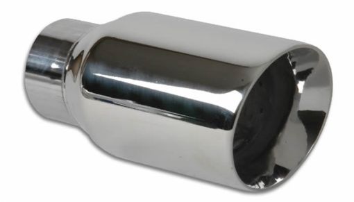 Picture of Vibrant 3in Round SS Exhaust Tip (Double Wall Angle Cut Beveled Outlet)