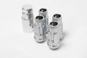 Picture of Wheel Mate 12x1.25 48mm Muteki SR48 Silver Open End Locking Lug Nut - Set of 4