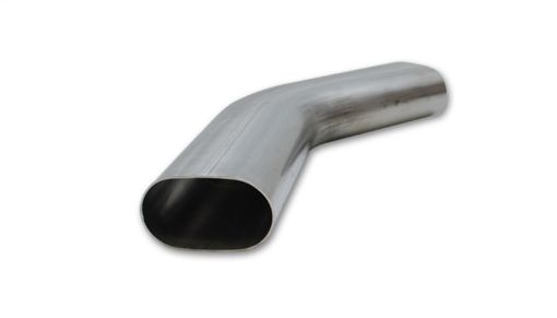 Picture of Vibrant 3.5in Oval (Nominal Size) T304 SS 45 deg Mandrel Bend 6in x 6in leg lengths