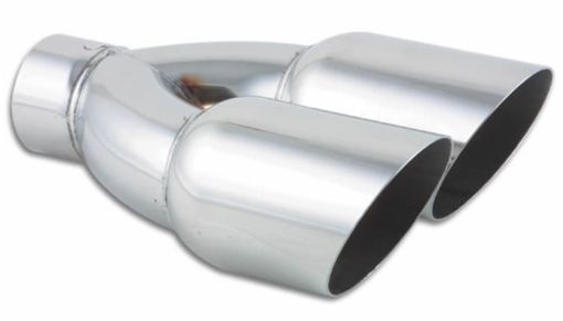 Picture of Vibrant Dual 3.5in Round SS Exhaust Tip (Single Wall Angle Cut)