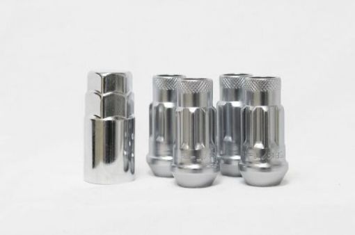Picture of Wheel Mate 14x1.50 Monster Lug Satin Silver Locking Lug Nut - Set of 4