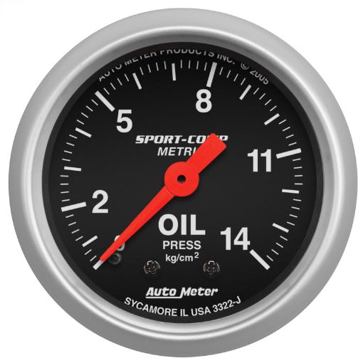 Picture of Autometer Sport Comp 52.4 mm Mechanical 0 - 14 Kg Cm2 Oil Pressure Metric Gauge