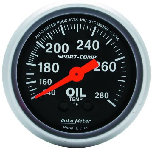Picture of Autometer Sport - Comp 52.4mm 140 - 280 Deg F Mech Oil Temp Gauge