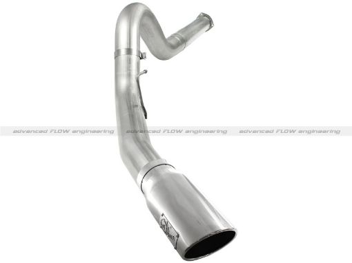 Picture of aFe Atlas 5in DPF - Back Aluminized Steel Exh Sys, Ford Diesel Trucks 11 - 14 v8 - 6.7L (td) Polished tip
