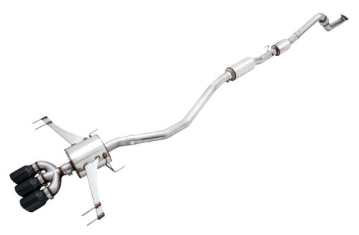 Picture of AWE Tuning 2017 Honda Civic Type R Touring Edition Exhaust wFront Mid Pipe - Diamond Blk Tips