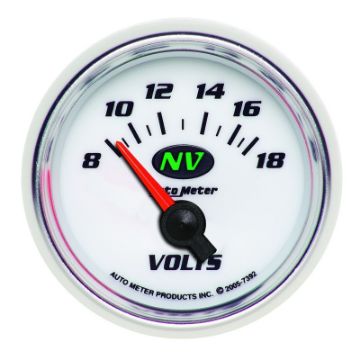 Picture of Autometer Voltmeter 52.4mm Short Sweep Electric 8 - 18 Volts