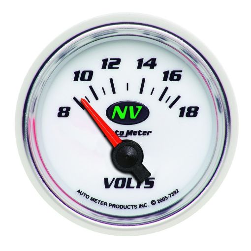 Picture of Autometer Voltmeter 52.4mm Short Sweep Electric 8 - 18 Volts