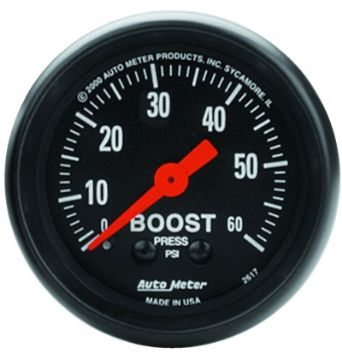 Picture of Autometer Z Series 52mm 0 - 60 PSI Mechanical Boost Gauge