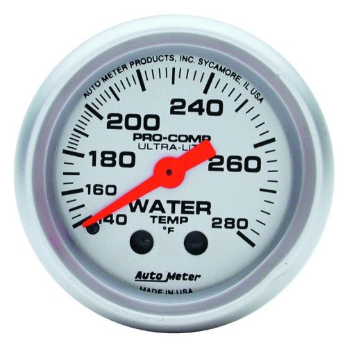 Picture of Autometer Ultra - Lite 52mm 140 - 280 Deg F Mechanical Water Temp Gauge - White