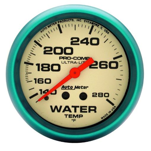 Picture of Autometer Ultra - Nite 66.7mm 140 - 280 Deg F Mechanical Water Temp Gauge