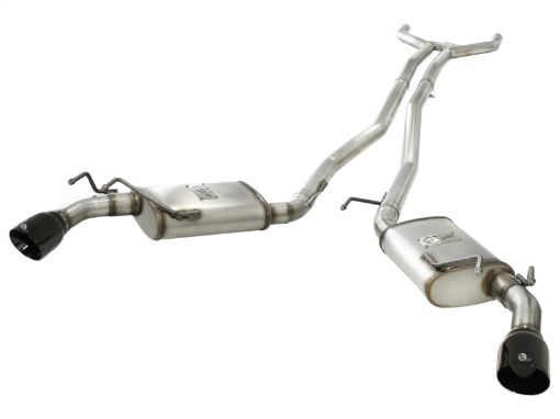 Picture of aFe MACHForce XP Exhaust 2.5in Stainless Steel CB10 - 13 Chevy Camaro V6 - 3.6L (td) (gloss blk tip)