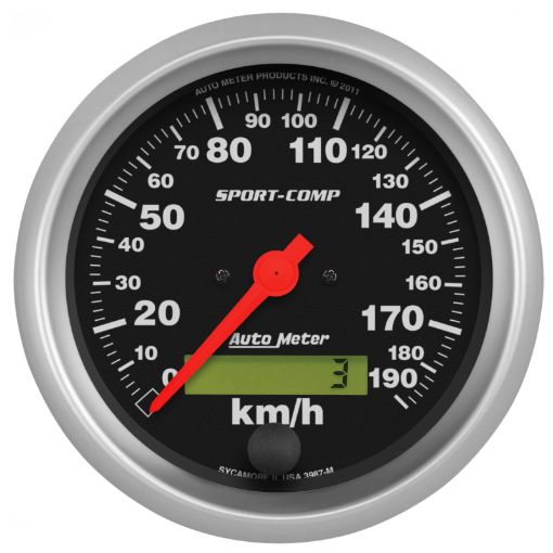Picture of Autometer Sport - Comp 3 - 38 inch 190 KPH Electronic Speedometer Gauge